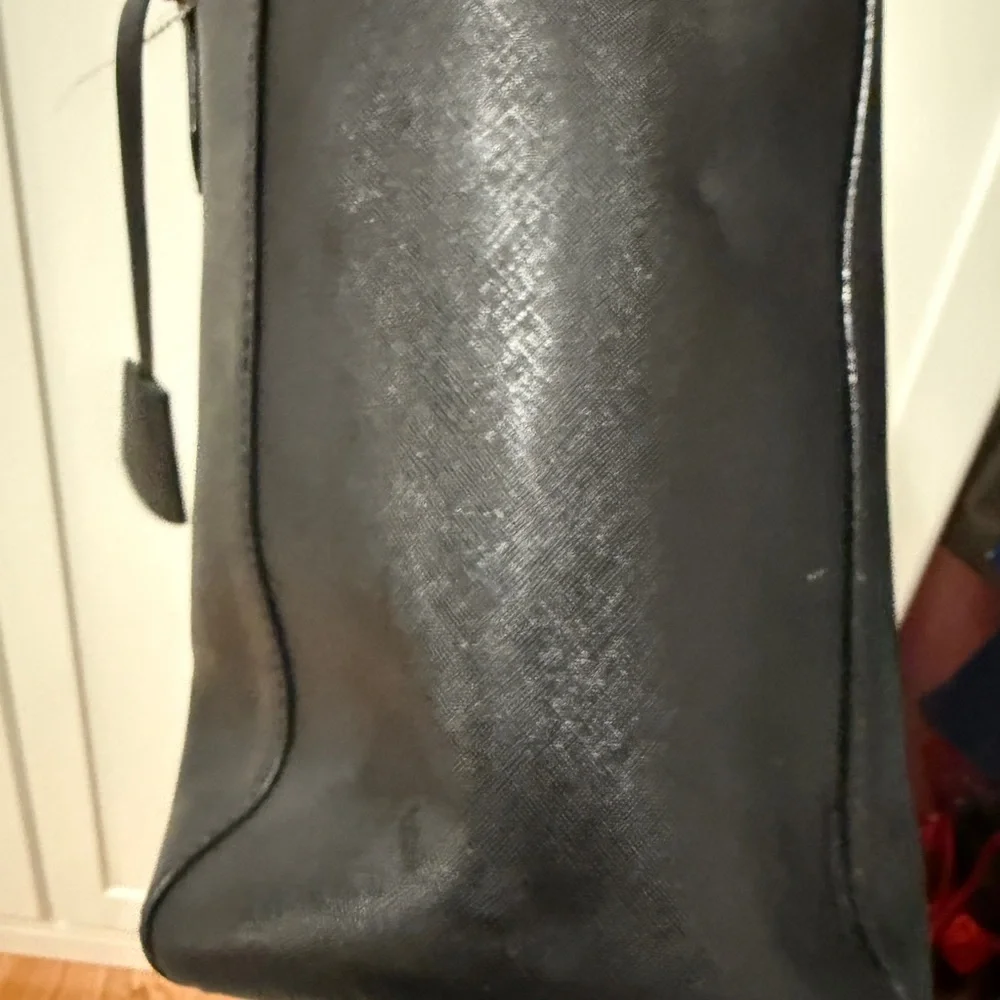 Tory Burch Black Robinson Tote Bag with Gold Accents